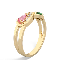 Lab Pink Sapphire Diamond Infinity 14K Yellow Gold ring R5390