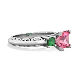 Lab Pink Sapphire Eternal Embrace Engagement 14K White Gold ring C2001