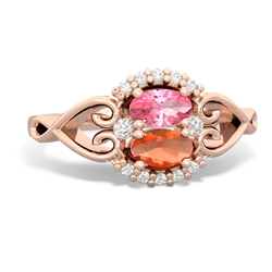 Lab Pink Sapphire Love Nest 14K Rose Gold ring R5860