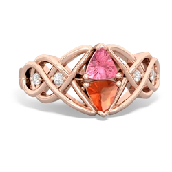 Lab Pink Sapphire Keepsake Celtic Knot 14K Rose Gold ring R5300