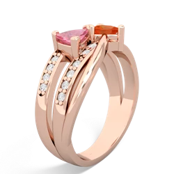 Lab Pink Sapphire Bowtie 14K Rose Gold ring R2360