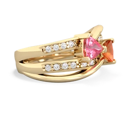 Lab Pink Sapphire Bowtie 14K Yellow Gold ring R2360