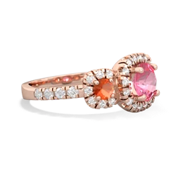 Lab Pink Sapphire Regal Halo 14K Rose Gold ring R5350