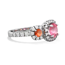 Lab Pink Sapphire Regal Halo 14K White Gold ring R5350