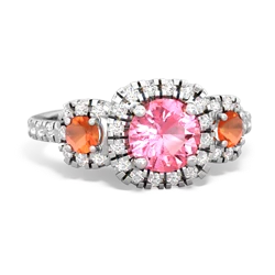 Lab Pink Sapphire Regal Halo 14K White Gold ring R5350