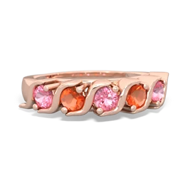 Lab Pink Sapphire Anniversary Band 14K Rose Gold ring R2089