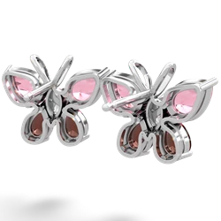 Lab Pink Sapphire Butterfly 14K White Gold earrings E2215