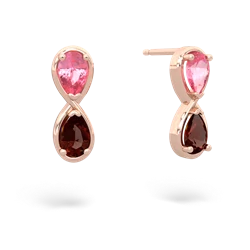 Lab Pink Sapphire Infinity 14K Rose Gold earrings E5050