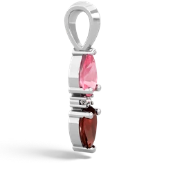 Lab Pink Sapphire Bowtie Drop 14K White Gold pendant P0865