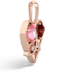 Lab Pink Sapphire Celtic Trinity Heart 14K Rose Gold pendant P5331