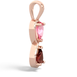 Lab Pink Sapphire Infinity 14K Rose Gold pendant P5050