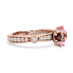 Lab Pink Sapphire Sparkling Tiara Cluster 14K Rose Gold ring R26293RD