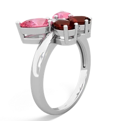 Lab Pink Sapphire Butterfly 14K White Gold ring R2215