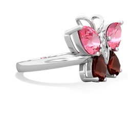 Lab Pink Sapphire Butterfly 14K White Gold ring R2215