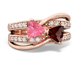 Lab Pink Sapphire Bowtie 14K Rose Gold ring R2360