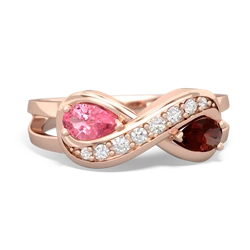 Lab Pink Sapphire Diamond Infinity 14K Rose Gold ring R5390