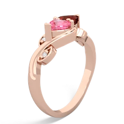 Lab Pink Sapphire Floral Elegance 14K Rose Gold ring R5790
