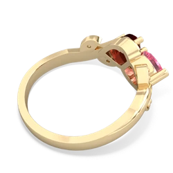 Lab Pink Sapphire Floral Elegance 14K Yellow Gold ring R5790