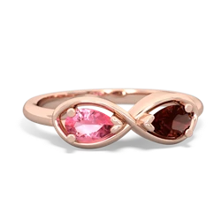 Lab Pink Sapphire Infinity 14K Rose Gold ring R5050