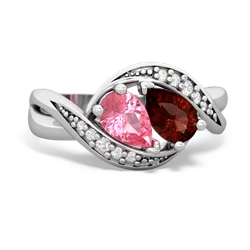 Lab Pink Sapphire Summer Winds 14K White Gold ring R5342