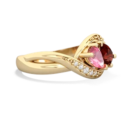 Lab Pink Sapphire Summer Winds 14K Yellow Gold ring R5342