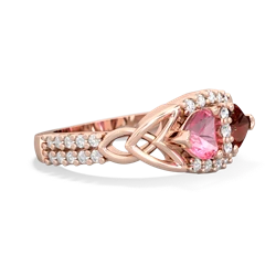 Lab Pink Sapphire Sparkling Celtic Knot 14K Rose Gold ring R2645