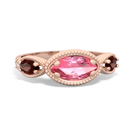 Lab Pink Sapphire Milgrain Marquise 14K Rose Gold ring R5700