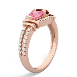 Lab Pink Sapphire Art-Deco Keepsake 14K Rose Gold ring R5630