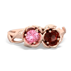 Lab Pink Sapphire Rose Garden 14K Rose Gold ring R5510