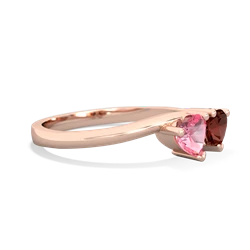 Lab Pink Sapphire Sweethearts 14K Rose Gold ring R5260