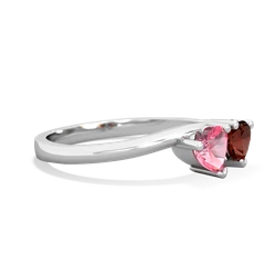 Lab Pink Sapphire Sweethearts 14K White Gold ring R5260