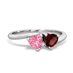 Lab Pink Sapphire Sweethearts 14K White Gold ring R5260