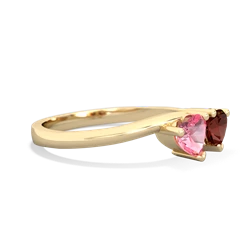 Lab Pink Sapphire Sweethearts 14K Yellow Gold ring R5260