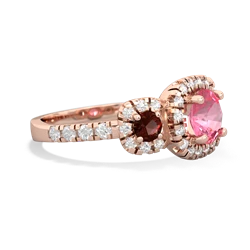 Lab Pink Sapphire Regal Halo 14K Rose Gold ring R5350