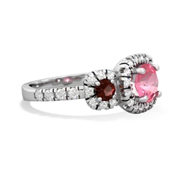 Lab Pink Sapphire Regal Halo 14K White Gold ring R5350