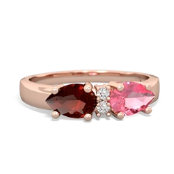 Lab Pink Sapphire Pear Bowtie 14K Rose Gold ring R0865