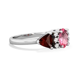 Lab Pink Sapphire Antique Style Three Stone 14K White Gold ring R2186