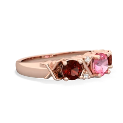 Lab Pink Sapphire Hugs And Kisses 14K Rose Gold ring R5016