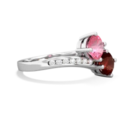 Lab Pink Sapphire Channel Set Two Stone 14K White Gold ring R5303