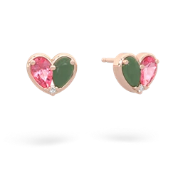 Lab Pink Sapphire 'Our Heart' 14K Rose Gold earrings E5072