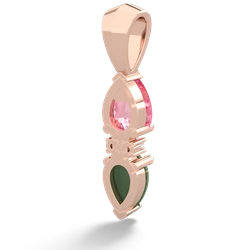 Lab Pink Sapphire Bowtie Drop 14K Rose Gold pendant P0865