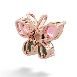 Lab Pink Sapphire Butterfly 14K Rose Gold pendant P2215