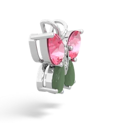 Lab Pink Sapphire Butterfly 14K White Gold pendant P2215