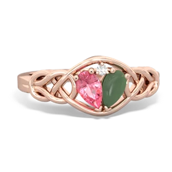 Lab Pink Sapphire Celtic Love Knot 14K Rose Gold ring R5420