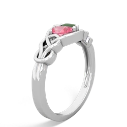Lab Pink Sapphire Celtic Love Knot 14K White Gold ring R5420