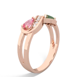 Lab Pink Sapphire Diamond Infinity 14K Rose Gold ring R5390