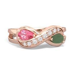 Lab Pink Sapphire Diamond Infinity 14K Rose Gold ring R5390