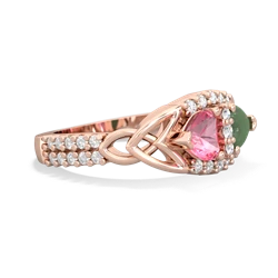 Lab Pink Sapphire Sparkling Celtic Knot 14K Rose Gold ring R2645