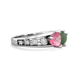 Lab Pink Sapphire Heart To Heart 14K White Gold ring R3342