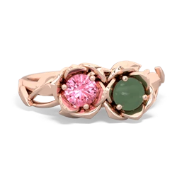 Lab Pink Sapphire Rose Garden 14K Rose Gold ring R5510